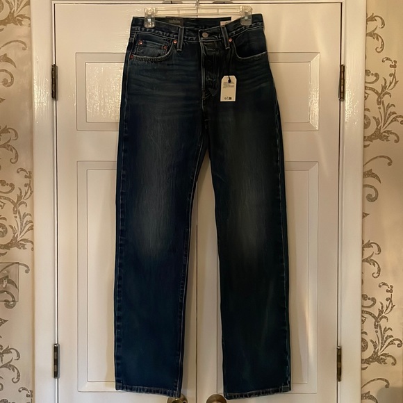 Levi's Women's Straight Leg Jeans - Dark Blue - Picture 1 of 7